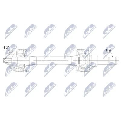 Imagen de NTY NPW BM 240 Árbol de Transmisión Eje trasero izquierda 712mm Caja cambios manual, automática