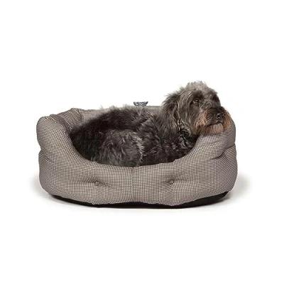 Imagen de Danish Design Vintage Dogstooth Grey Colchón extraíble Lavable a máquina, Cama de Lujo para Perro/Cachorro, 45 cm