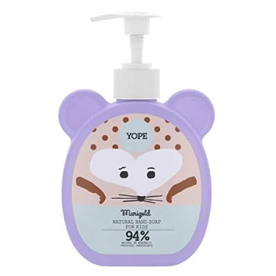 Imagen de YOPE Jabón de Manos Para Niños Mayores 3 años Gel aloe vera Calmante Textura ligera pH neutro pieles sensibles 94% Ingredientes naturales Vegan formula Caléndula 400ml