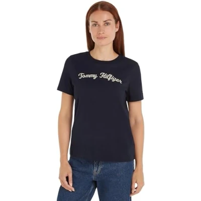 Imagen de Tommy Hilfiger Script Camiseta estampada, Mujer, Talla: XS, Desert sky