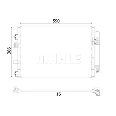 Imagen de MAHLE ORIGINAL AC 930 000S Condensador con secador 590 FORD: C Max 2