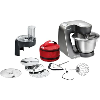 Imagen de Bosch mum59 N26de Robot de cocina Home Professional, cuenco para mezclar, 3d mezclar Sistema, 7 niveles intensidad, 1000 W, Mystic Negro/Acero inoxidable cepillado)
