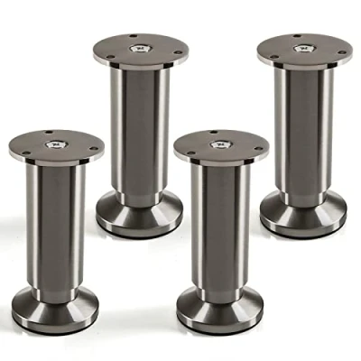 Imagen de SOTECH Juego de 4 x Patas Mueble Alpha Alto Ajustable Aspecto Acero Fino Cepillado Capacidad Carga hasta 250