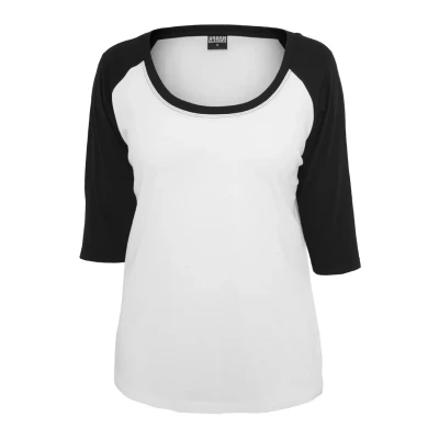 Imagen de Urban Classics Ladies 3/4 Contrast Raglan TEE Camiseta estampada, Mujer, Talla: Small, White/black