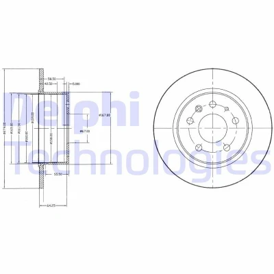 Imagen de DELPHI BG2240 Disco de freno 279 10 5 macizo aceitado sin procesar cojinete rueda, anillo sensor ABS MERCEDES BENZ: W123 Berlina