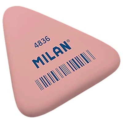 Imagen de MILAN Bote 36 gomas triangular flexible rosa 4836