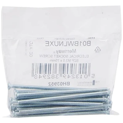 Imagen de Merriway BH03952 m 3,5 x 75 mm chapado en Zinc tornillo para enchufes