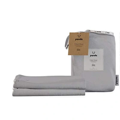Imagen de Panda Sábanas bajeras 100% bambú para niños (Paquete de 2) (Gris Tranquilo, Cuna: 120 x 60 15 cm)