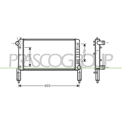 Imagen de PRASCO FT908R004 Radiador, refrigeración del motor Aluminio 578 322 23 Aletas unidas mecánicamente FIAT: Doblo I Familiar, Cargo
