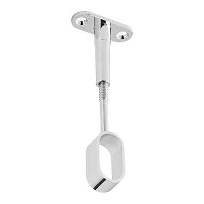 Imagen de SOTECH 1 pieza Soporte de varilla armario para varillas ropa ovaladas (30 x 15 mm) Cromo pulido Ajustable en altura 84 112 mm