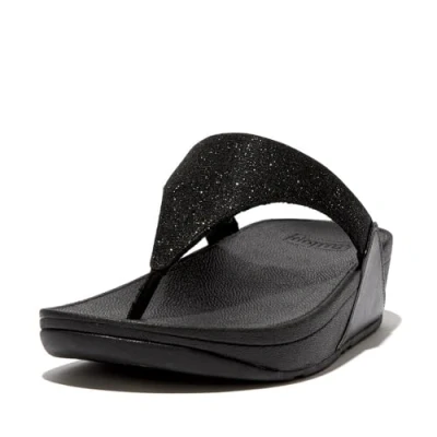 Imagen de Fitflop Lulu Shimmerlux Toe Cap, Sandalias deslizantes Mujer, Todo Negro, 36 EU