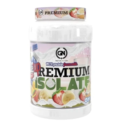Imagen de GN Nutrition Premium Iso Whey Protein 100% 1Kg Proteina Aislada Fresa Plátano Ideal Para Crecimiento Muscular y Recuperación