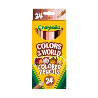 Imagen de CRAYOLA Colours of the World Lápices de madera en 24 colores especialmente diseñados para representar a personas todo el mundo., Multicolor, Unidad (Paquete 1)