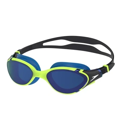 Imagen de Speedo Gafas de natación Biofuse 2.0 unisex para adultos, color lima eléctrico/cobalto, talla única