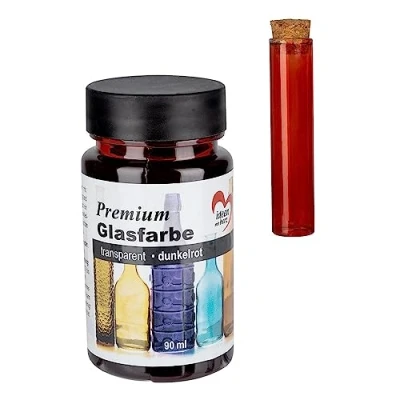 Imagen de Ideen mit Herz Pintura para cristal premium, transparente, resistente al agua, 90 ml (rojo oscuro)