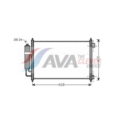 Imagen de AVA COOLING SYSTEMS DN5328D Condensador con secador 15,5mm 10,2mm Aluminio 621mm R134a NISSAN: X Trail (T31) 2.0 dCi, dCi 4x4, 2.5 4x4