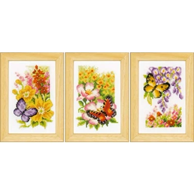 Imagen de Vervaco Juego de Punto Cruz Kit en Miniatura 0155954 Conjunto 3 Color Blanco 100% Lana, 8 x 12 0,3 cm