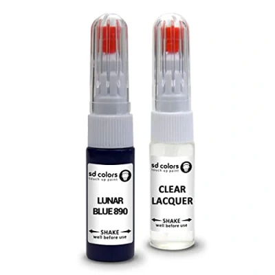 Imagen de SD COLORS LUNAR BLUE 890 compatible con MERCEDES Kit de reparación bolígrafo pintura retoque 20 ML cepillo raspaduras código color CAVANSITE AZUL (pintura+laca)