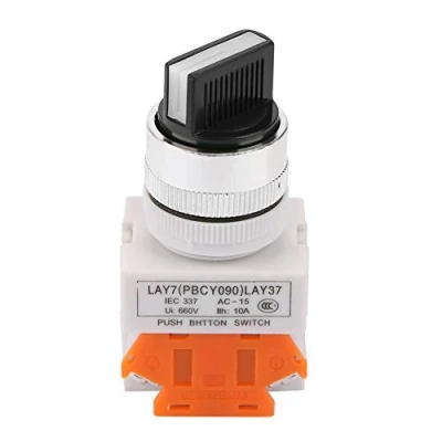 Imagen de Selector mantenido de 2 posiciones, Jarchii Interruptor rotativo 5A 220V 22Mm Agujero Mini autoblocante botón para equipo motor