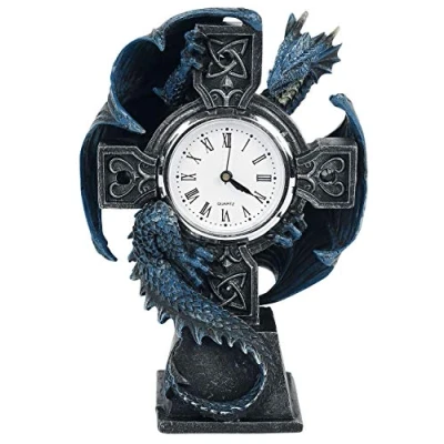 Imagen de Nemesis Now B3602J7 Draco Reloj Anne Stokes 17,8 cm, Resina, Azul, Talla única