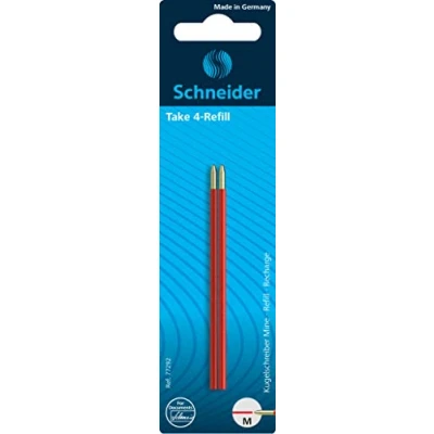 Imagen de Schneider Take 4 Recambio para bolígrafo, color rojo 2 unidad