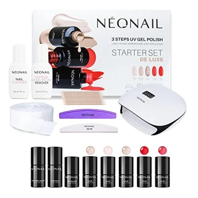 Imagen de NEONAIL de LUXE Starter Set Pintauñas Semipermanentes Lampara Uñas Gel Top Coat Manicura Base Colores Kit Unhas Lima UV/LED