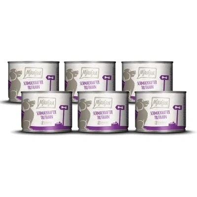 Imagen de MjAMjAM comida húmeda premium para perros Sabroso pavo con deliciosas zanahorias, pack de 6 (6 x 200 g), sin cereales extra carne