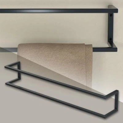 Imagen de ML Design Toallero de Pared 15x15x90 cm Acero Antracita Organizador para Colgar Toallas Multifuncional Posibilidad Montaje en Vertical u Horizontal Estante Ahorrador Espacio Baños o Aseos