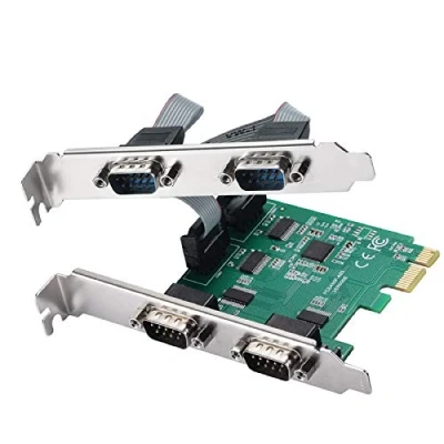 Imagen de MZHOU Tarjeta de Expansión PCI E 4 Puertos, Convertidor Serial a RS232, Tarjetas/Adaptador Interfaz COM 18 Pines para Windows 7/8/10 / Linux