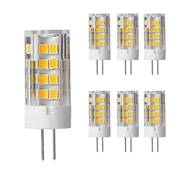 Imagen de OUKAIDE Pack 6 bombillas LED G4 5W blanco cálido 3000K, bombilla súper brillante, 500 lm, ángulo de haz 360, AC 220 240 V, no regulable, base cerámica …