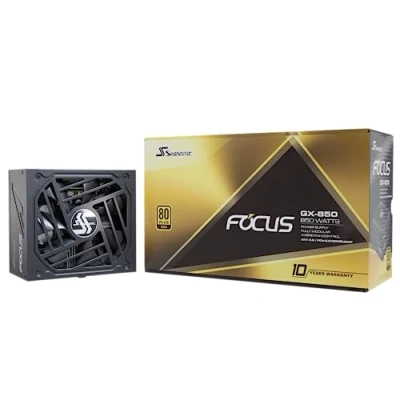 Imagen de Seasonic Fuente de alimentación Focus GX 850, 80 PLUS Gold, modular, ATX 3.0, PCIe 5.0 850 vatios
