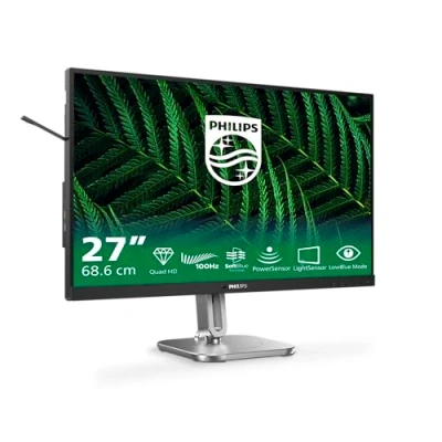 Imagen de Philips 27B2G5500 Monitor Full HD de 27 Pulgadas, Ajustable en Altura, Altavoces, Adaptive Sync (2560x1440, 75 Hz, 2X HDMI 1.4, 1x DisplayPort 1.2, USB Hub) Oscuro/Gris