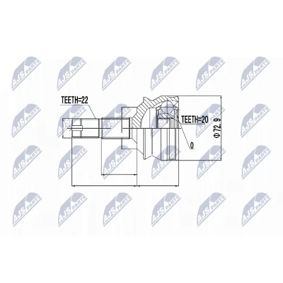 Imagen de NTY NPZ FT 002 Junta Homocinética lado de rueda FIAT: Seicento / 600 Hatchback, Cinquecento