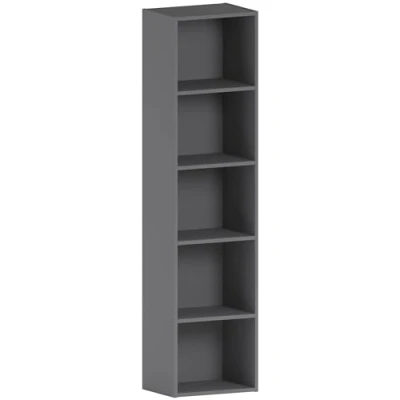 Imagen de Vida Designs estantería Oxford de 5 Niveles, Madera Gris para Oficina, Sala Estar