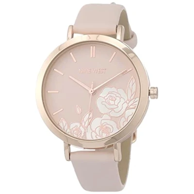 Imagen de Nine West Reloj Análogico para Mujeres de Cuarzo con Correa en Piel 086702698943
