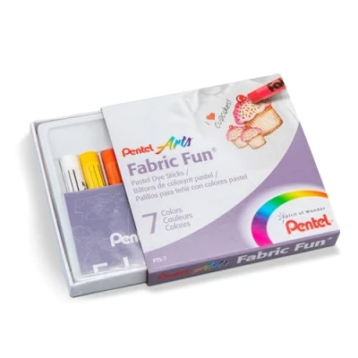 Imagen de Ceras Fabric Fun para uso textil. Caja de 7 colores surtidos
