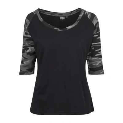 Imagen de Urban Classics Ladies 3/4 Contrast Raglan TEE Camiseta estampada, Mujer, Talla: Small, Black/light grey