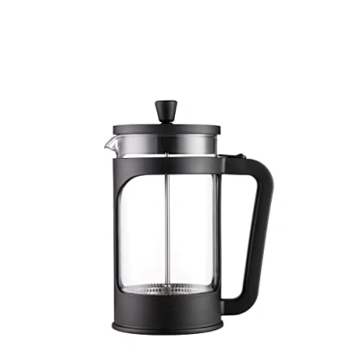 Imagen de Vier Cafetera/tetera de prensa francesa 1 litro / 34 Oz. Vidrio borosilicato resistente al calor. Filtro acero inoxidable y cubierta negra.