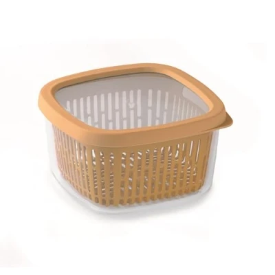 Imagen de Snips, Salva Aroma 1,50 LT, Contenedor cuadrado para alimentos, Cesta interior removible, Cierre Salvafrescura, Color Mostaza, 17,5 x 10 cm, Made in Italy