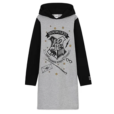 Imagen de Harry Potter Sudadera Niña, Vestidos con Capucha Algodón, Regalos para Niñas y Adolescentes (Gris, 9 10 Años)
