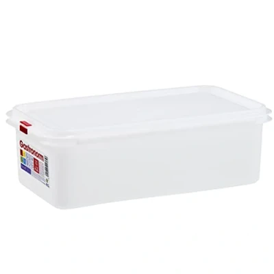 Imagen de COM FORT HOUSE Tartera rectangular para comida reutilizable con tapa, apto microondas, lavavajillas y congelador. Medidas: 325x176x100 4,3L, Pakc de 6 unidades