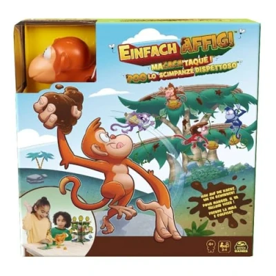 Imagen de Spin Master Games Simply Monkey El Divertido Juego Infantil con Bolas de Amasado voladoras ¿Quién obtiene más plátanos del árbol? para 2 4 Amigos Monos Inteligentes a Partir años