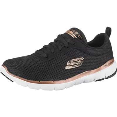 Imagen de Skechers Flex Appeal 3.0 First Insight, Sneakers Mujer, Negro (Black Mesh Rose Gold Trim), 39.5 EU