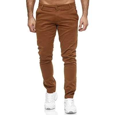 Imagen de Elara Pantalón Chino Hombre Regular Slim Fit Elástico Chunkyrayan Camello MEL009 Camel 32/34