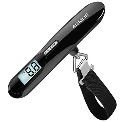 Imagen de 4UMOR Báscula Digital para Maleta Viaje de Mano Ergonómica LCD Equipaje 50KG Precisión con Función Tara