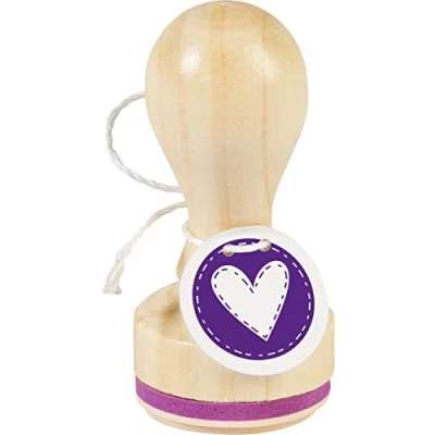Imagen de Knorr Prandell 211803041 Sello de madera, redondo Diseño tamaño aprox. Diámetro 3, 2 cm, diseño: corazón Cruces