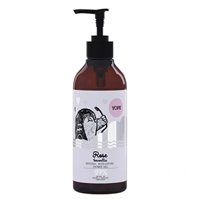 Imagen de YOPE Gel de Ducha Glicerina vegetal Rosa francesa Boswellia oriental Reafirmante Hidratante Piel elástica y suave 97% Ingredientes naturales Vegan formula 400ml