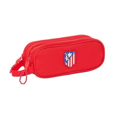 Imagen de Safta ATLÉTICO DE Madrid Portatodo Doble Niño, Estuche Infantil, Ideal para Niños en Edad Escolar, Cómodo y Versátil, Calidad Resistencia, 21x6x8 cm, Color Rojo