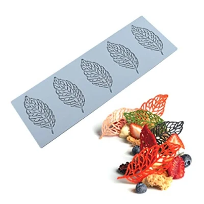 Imagen de ZIRAN Molde de Silicona para Pastel con Forma hojasmolde Hoja Fondant Caramelo Pasta azúcarchocolatefondantmantequillajabón