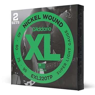 Imagen de D&#039;Addario Cuerdas Bajo Electrico EFX220 FlexSteels, Super Ligero, 40 95 (paquete de 2), Escala larga